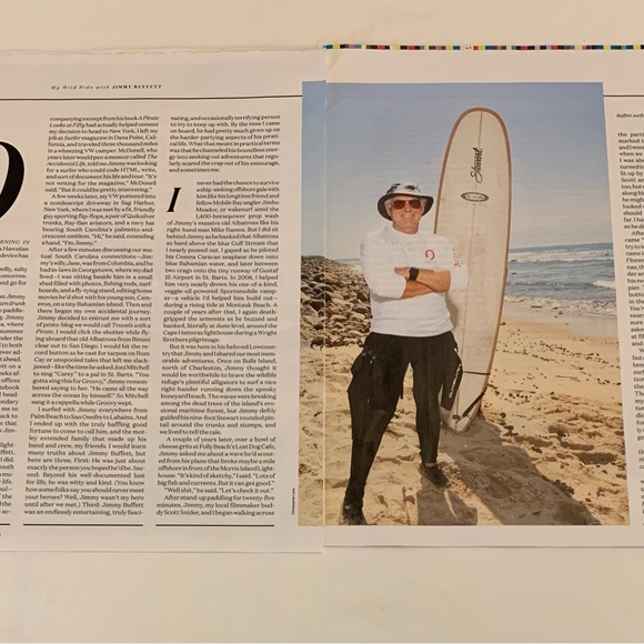 Jimmy Buffet “My Ride With” Magazine Article (6) Page Total - Picture 2 of 3